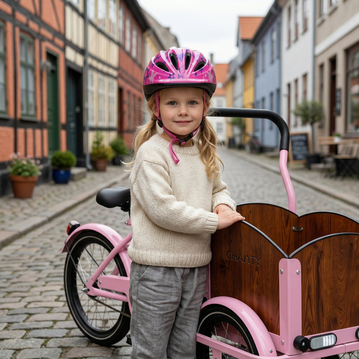 Kask dziecięcy Chanty – Różowy z gwiazdkami