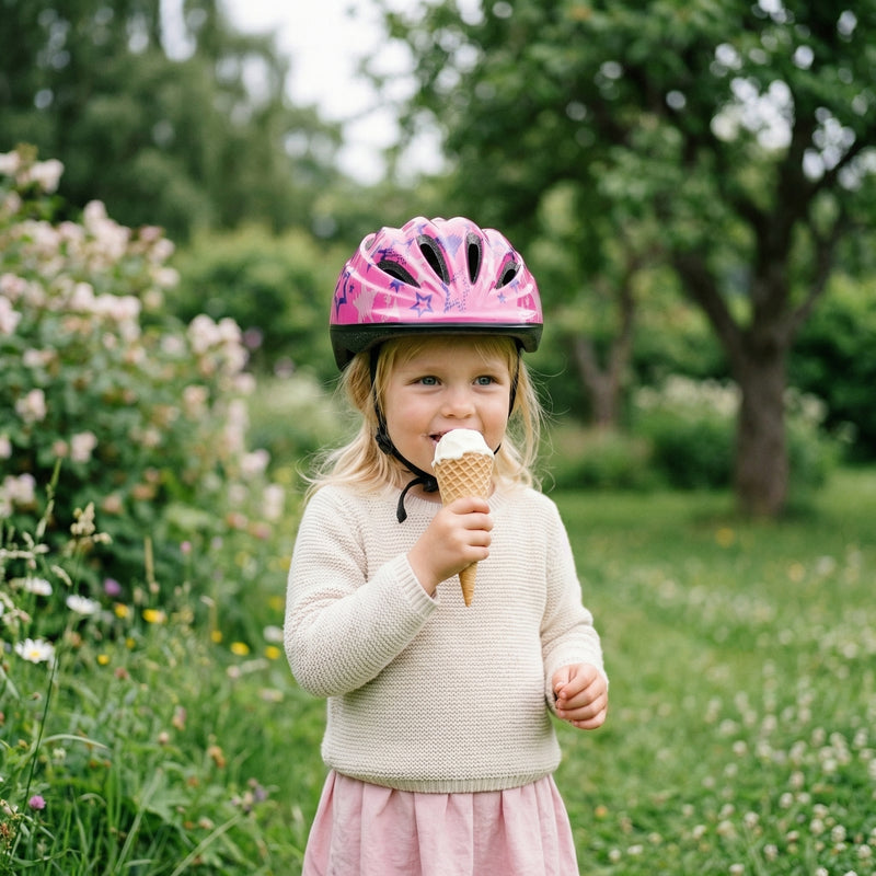Kask dziecięcy Chanty – Różowy z gwiazdkami