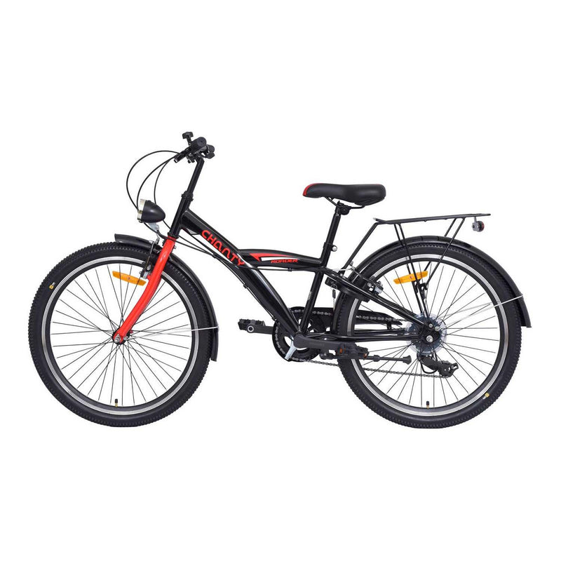 Chanty 24" rower dziecięcy – dla chłopca – czarno-czerwony – 7 biegów