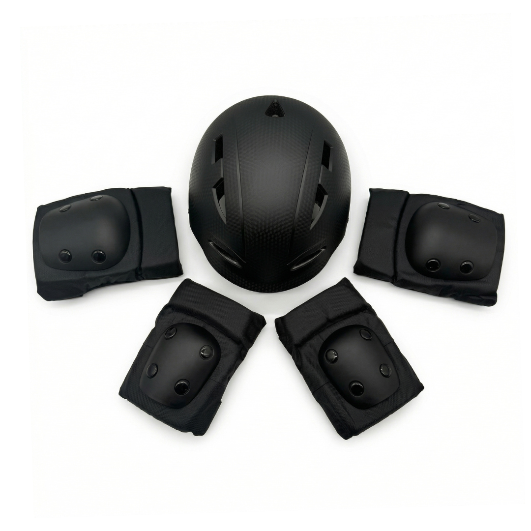 Kask dziecięcy CHANTY + zestaw ochronny – Czarny